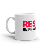Mug with saying 'Resist Being Average' and the YA logo. - Youthful Ambition YA