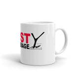 Mug with saying 'Resist Being Average' and the YA logo. - Youthful Ambition YA